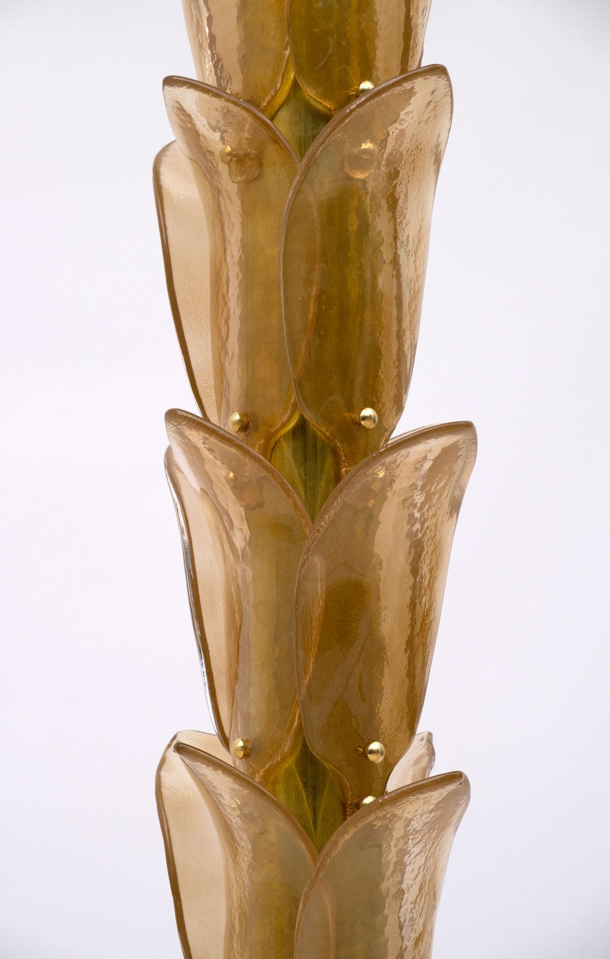 Murano Glass and Brass Palm Tree Floor Lamp, 1970s 4