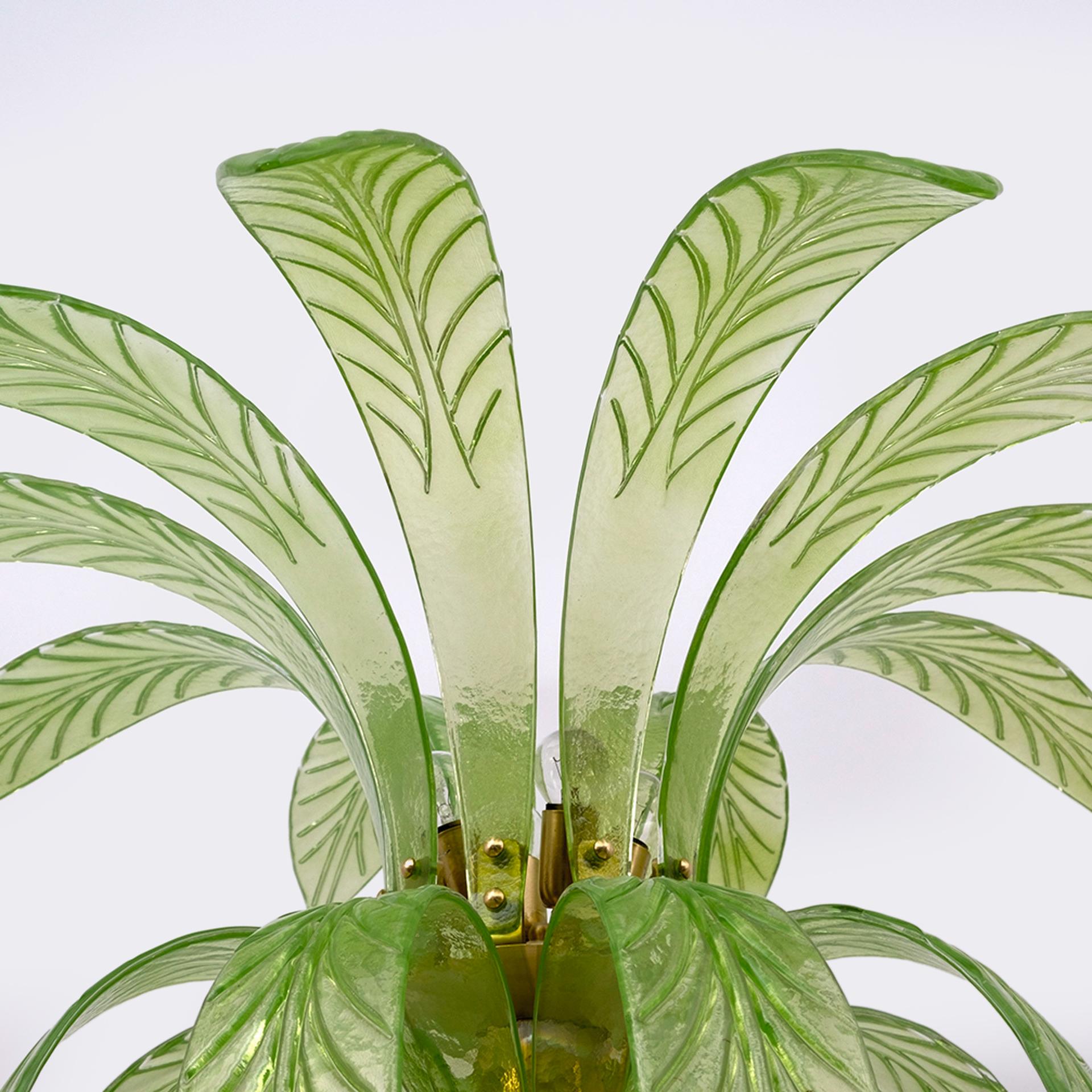 Murano Glass and Brass Palm Tree Floor Lamp, 1970s in vendita 5