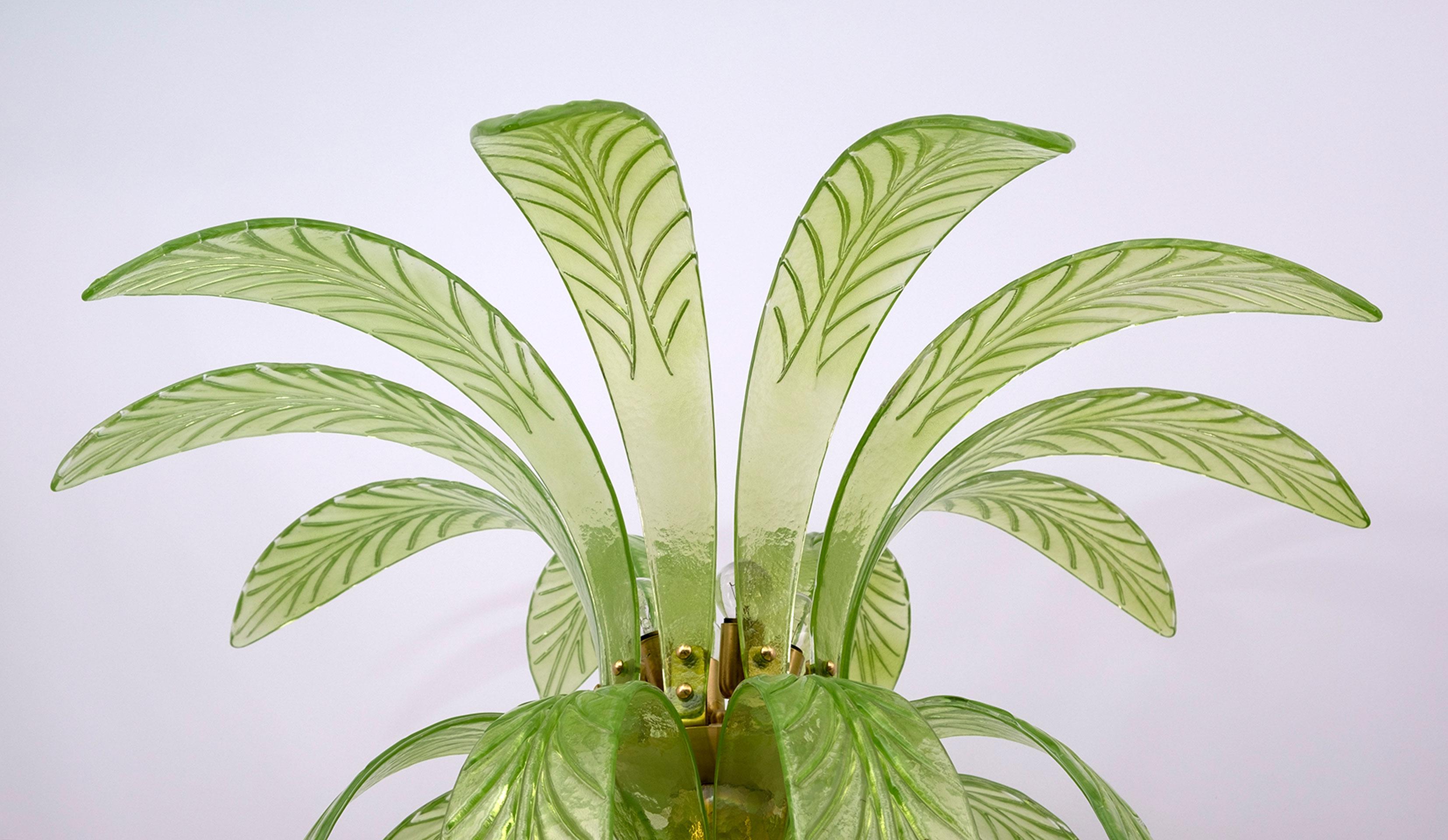 Murano Glass and Brass Palm Tree Floor Lamp, 1970s 2