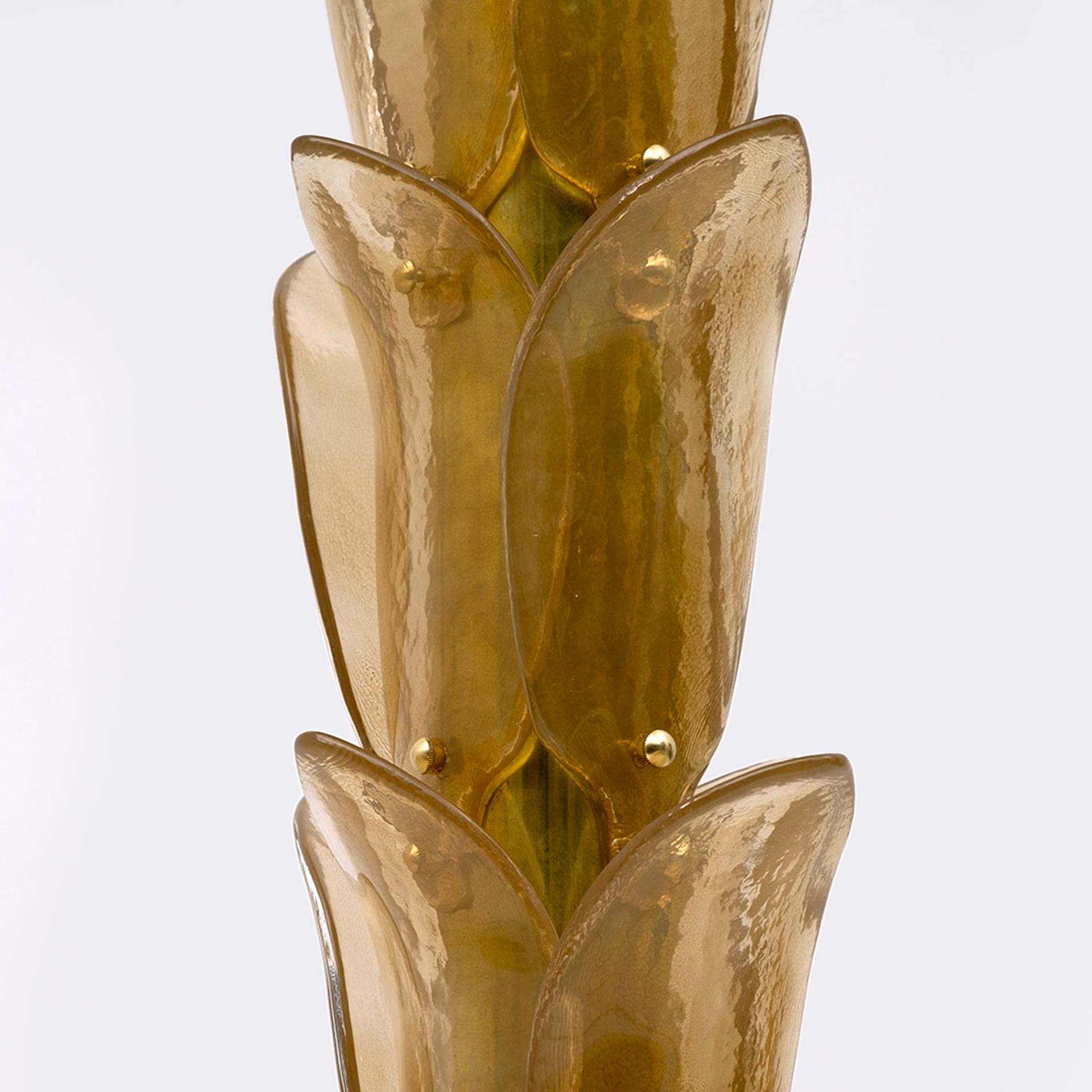 Lampadaires de palmier en verre de Murano et laiton, 1970 en vente 6
