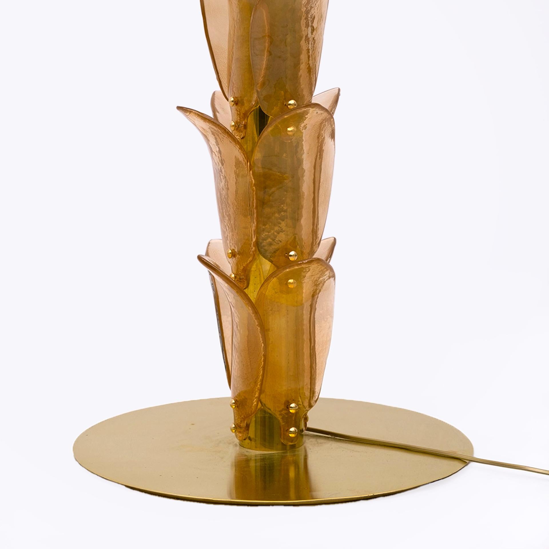 Lampadaires de palmier en verre de Murano et laiton, 1970 en vente 7