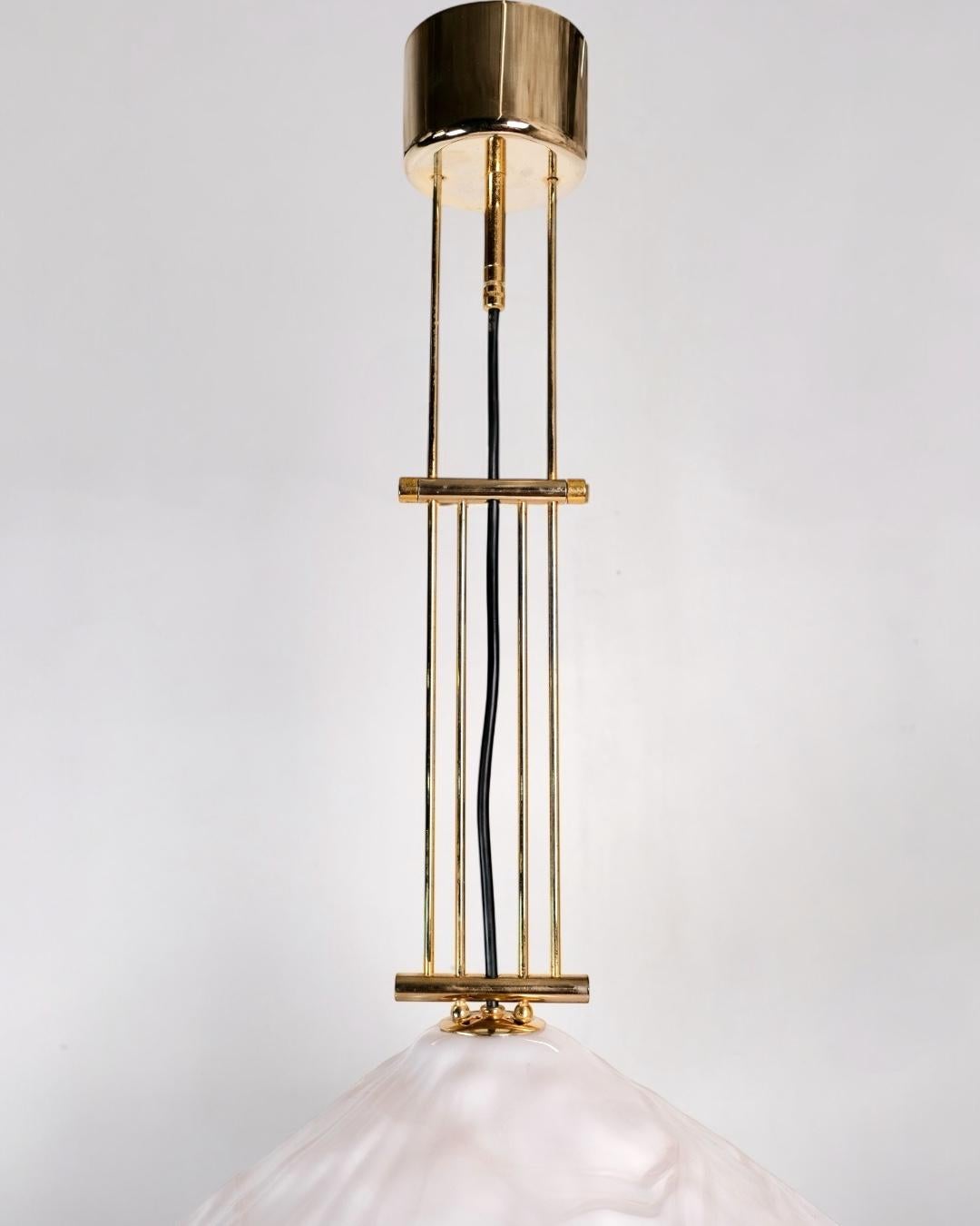Murano glass and brass pendant light by La Murrina, Italy, 1970s For Sale 7