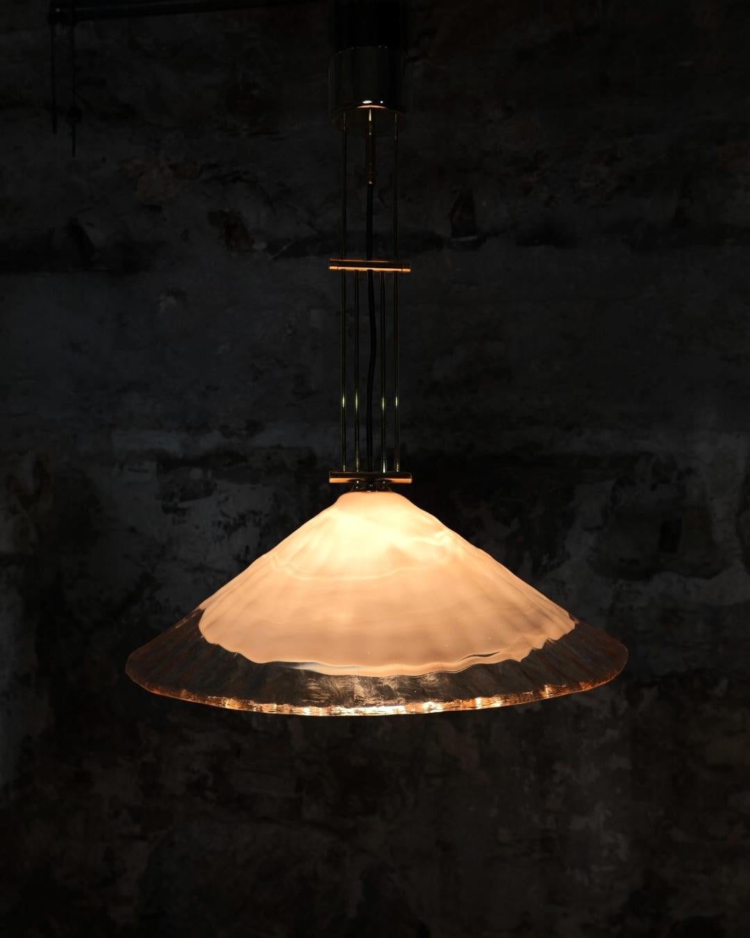 Murano glass and brass pendant light by La Murrina, Italy, 1970s For Sale 10