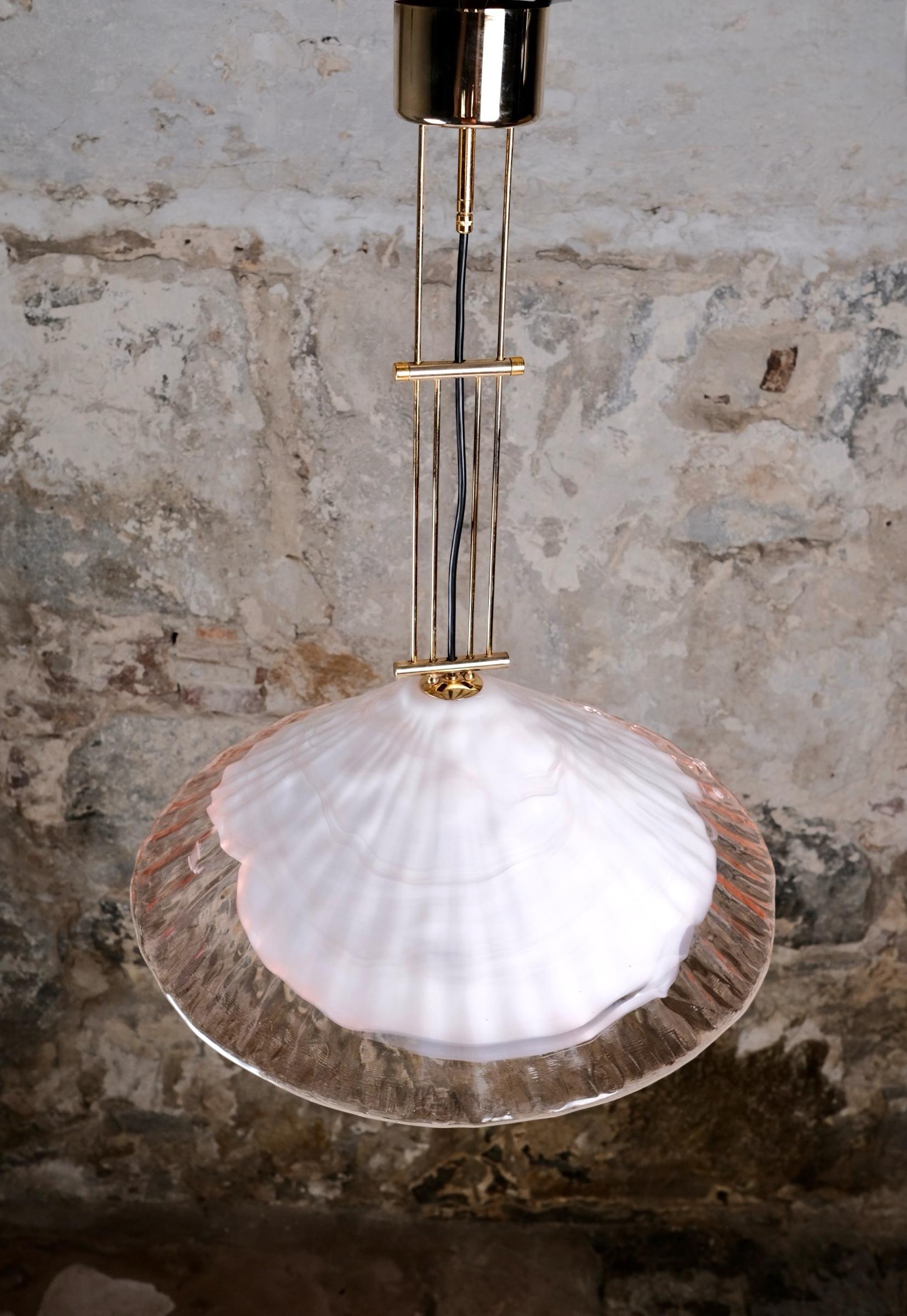 Italian Murano glass and brass pendant light by La Murrina, Italy, 1970s For Sale