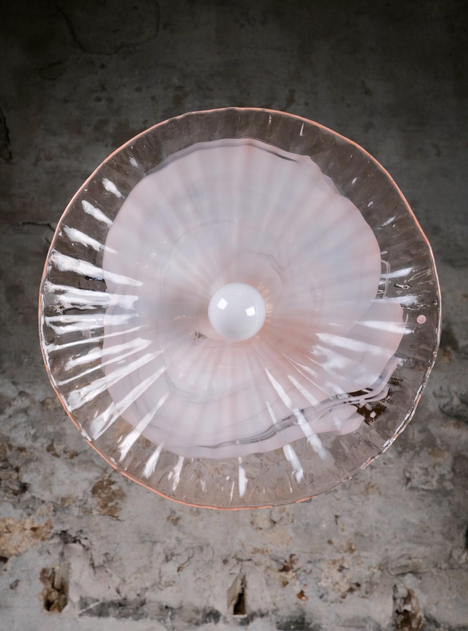 Late 20th Century Murano glass and brass pendant light by La Murrina, Italy, 1970s For Sale