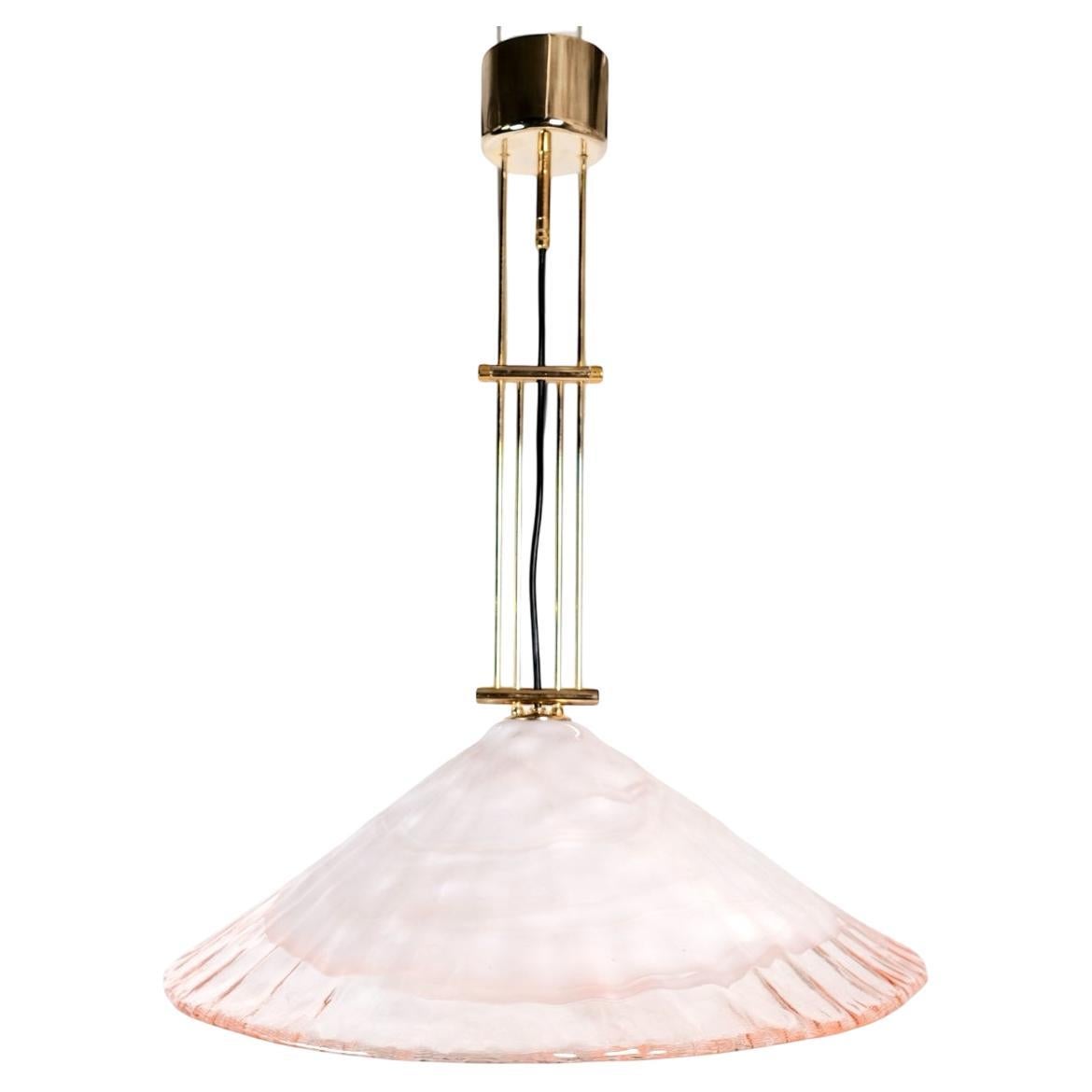 Murano glass and brass pendant light by La Murrina, Italy, 1970s For Sale