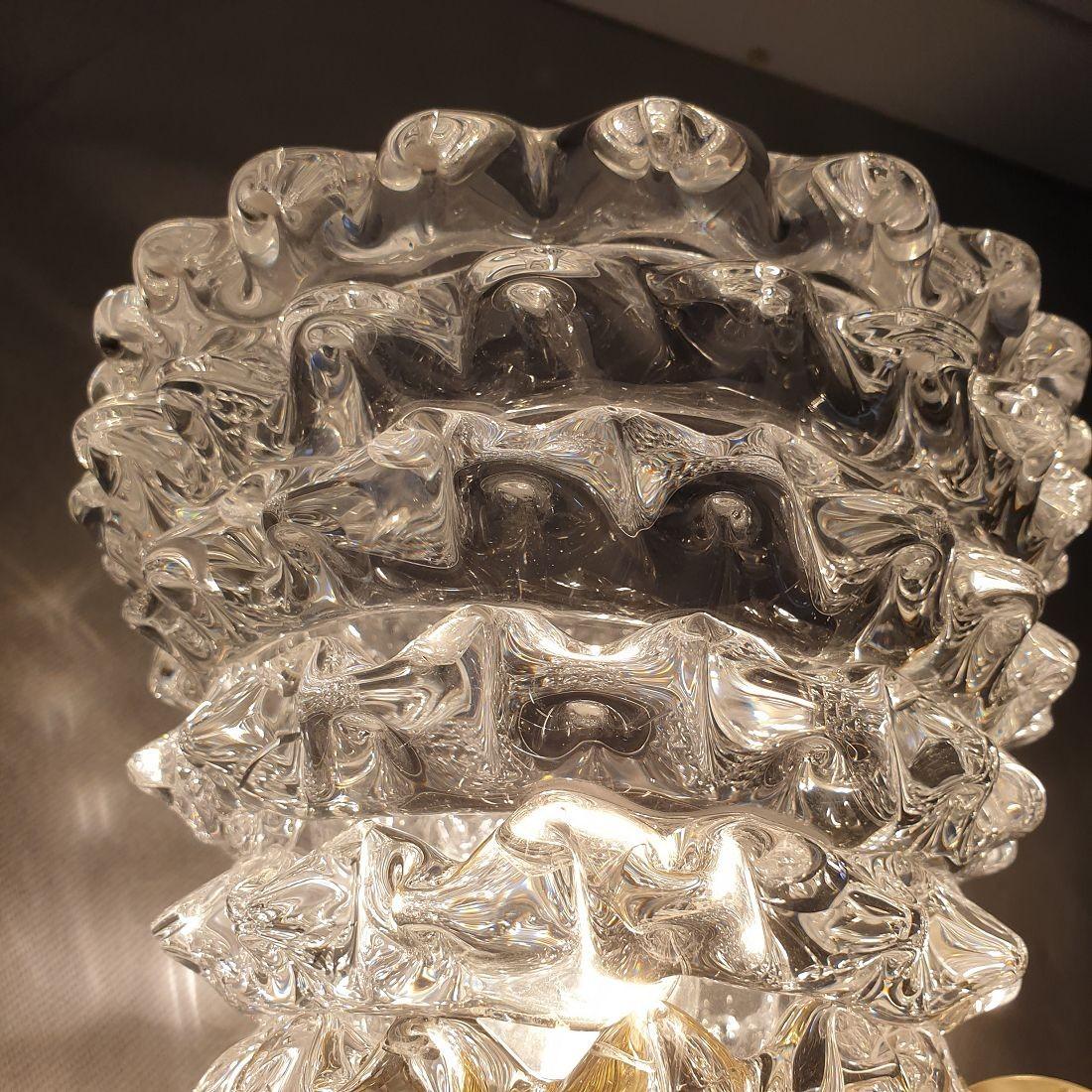 Fin du 20e siècle Paire d'appliques en verre de Murano et laiton en vente
