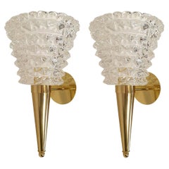 Applique in vetro di Murano e ottone - una coppia