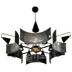 Lustre Scudi en verre de Murano et laiton