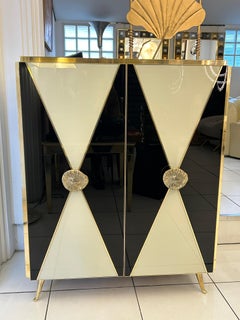 Beistellschrank aus Muranoglas und Messing