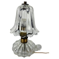 Lámpara de mesa de cristal de Murano y latón atribuida a Ercole Barovier, años 40