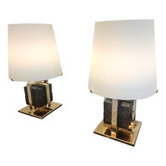 Murano Glass and Brass Table Lamp