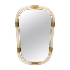 Murano Glass and Brass “Torsado” Mirror by Fuga