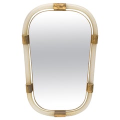 Murano Glass and Brass “Torsado” Mirror by Fuga
