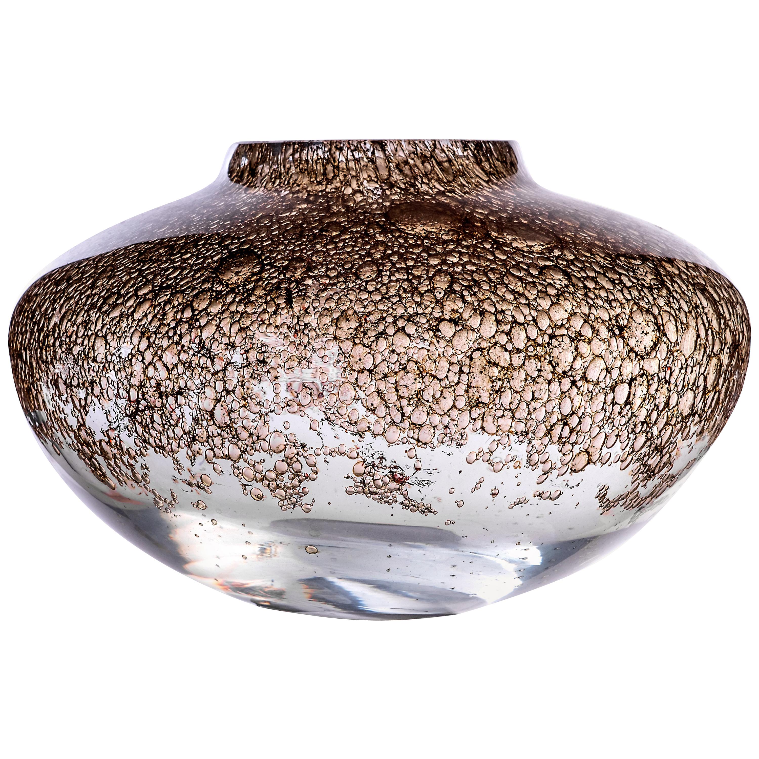Murano Glass and Brass Vase Handmade in Murano by Stories of Italy