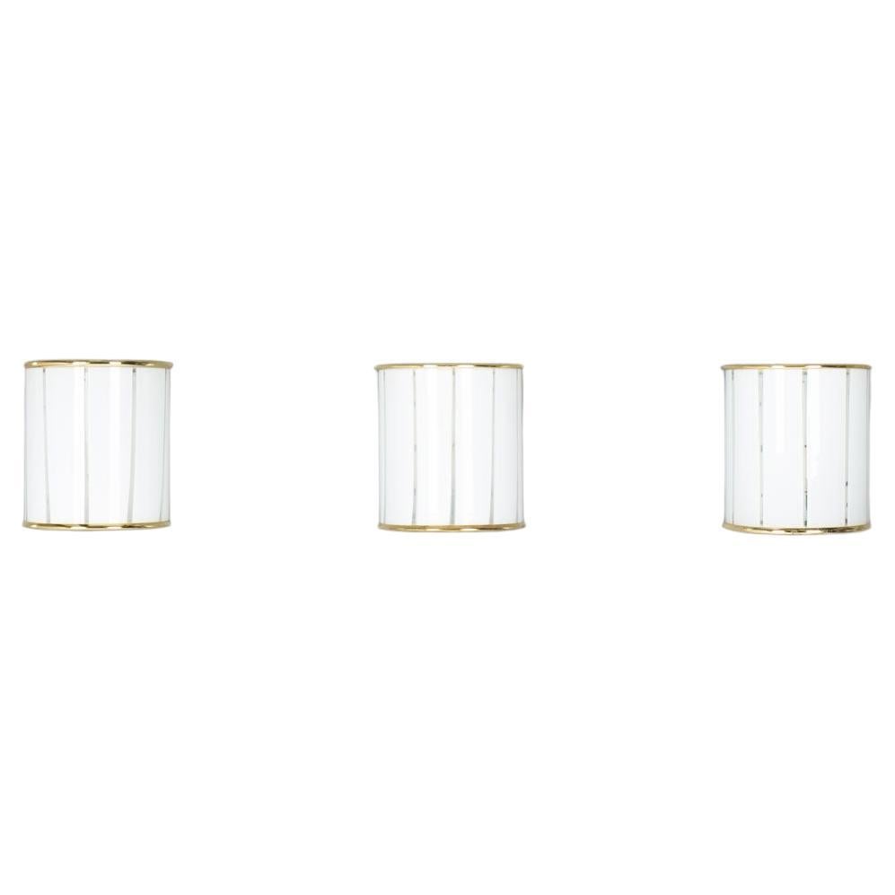 Murano glass and brass wall lights, 1970s, set of 3