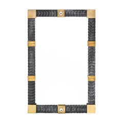 Murano Glass and Brass Wall Mirror, Modern Design, Italy, 2000