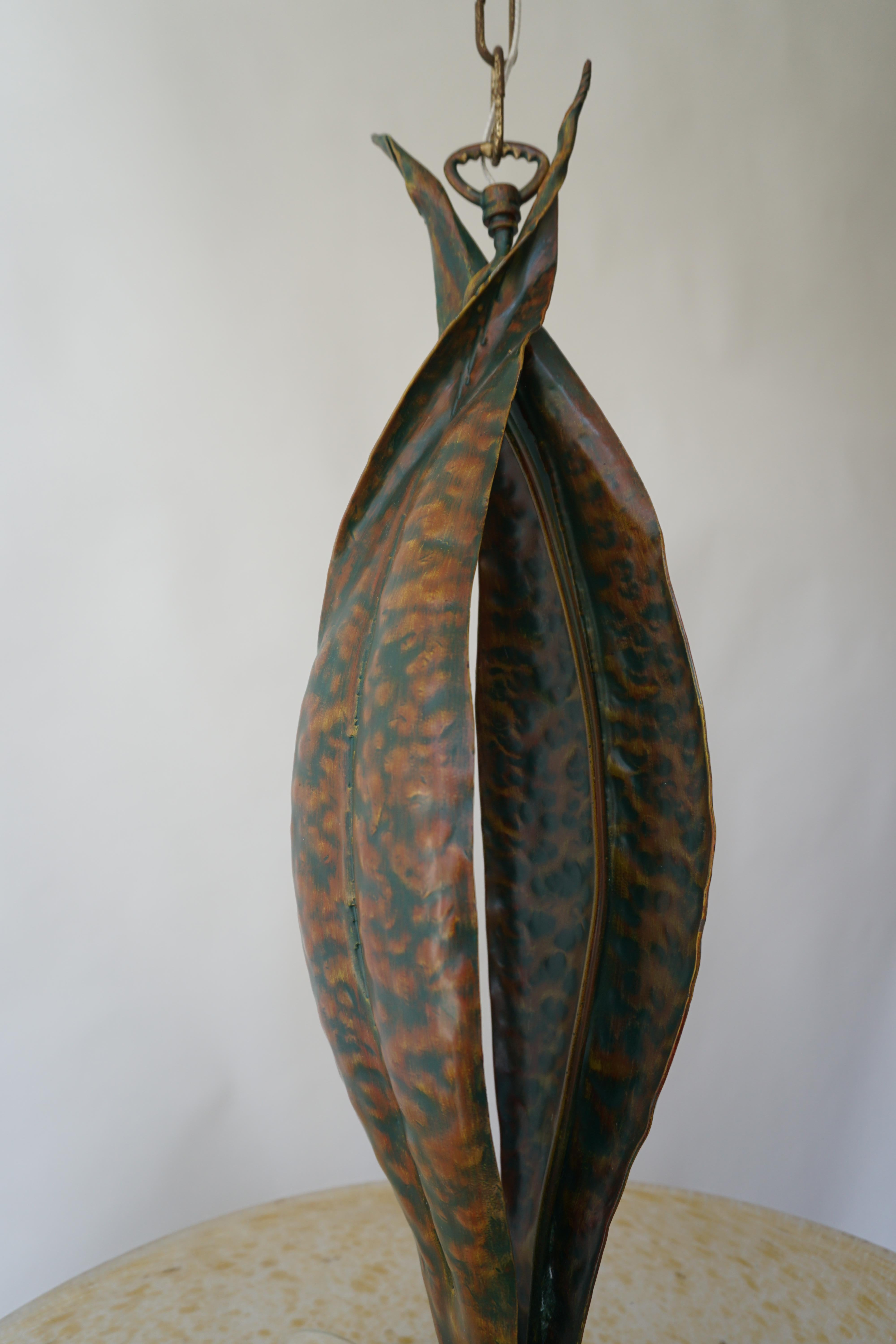 Murano Glass and Bronze Pendant Light  For Sale 7