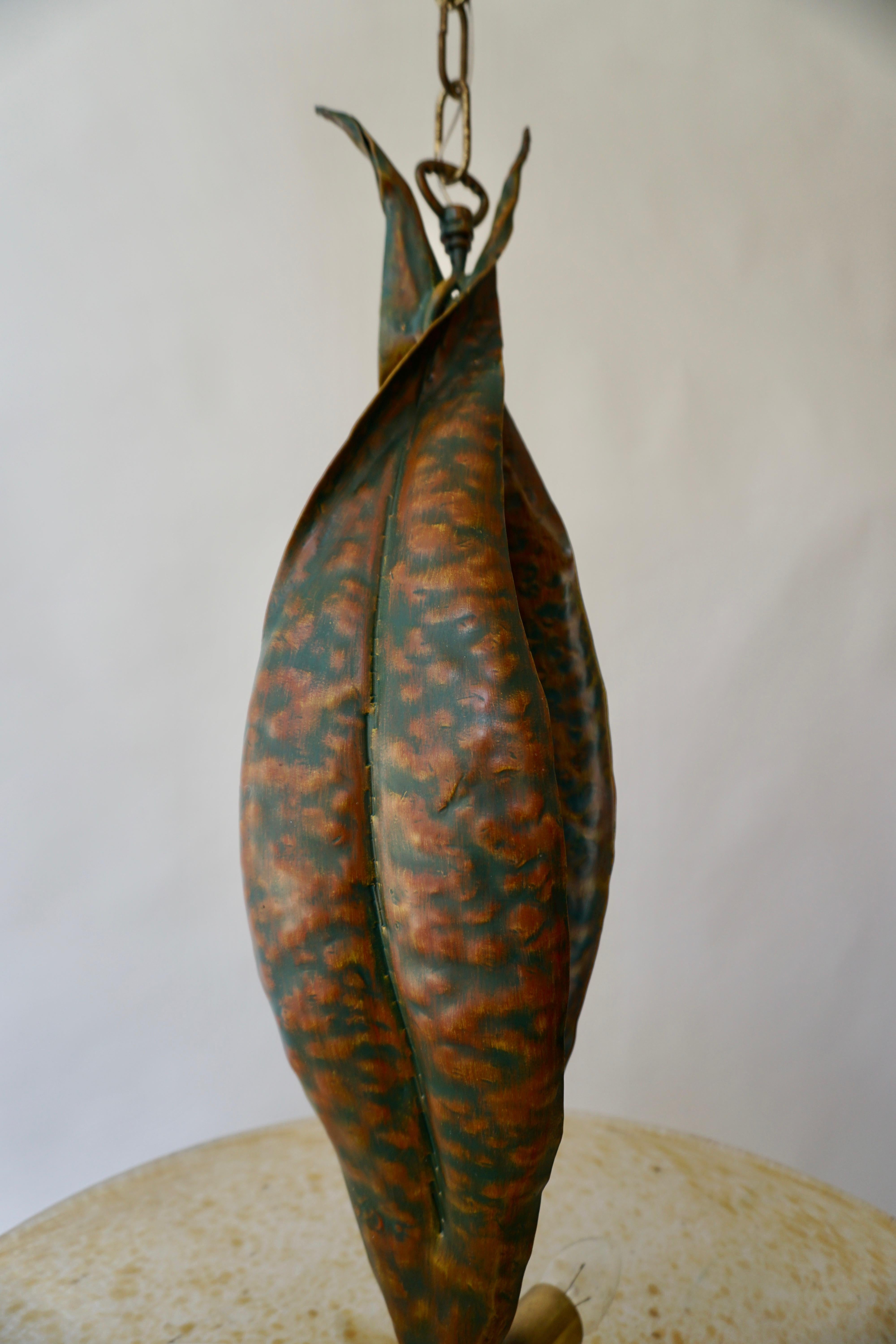 Murano Glass and Bronze Pendant Light  For Sale 8