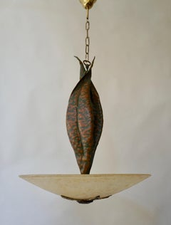 Murano Glass and Bronze Pendant Light