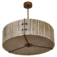Murano Glass and Bronzed Drum Chandelier, in Stock