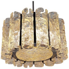 Murano Glass and Chrome Chandelier attributed to Barovier and Toso, 1970s