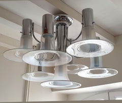 Murano Glass and Chrome Chandelier