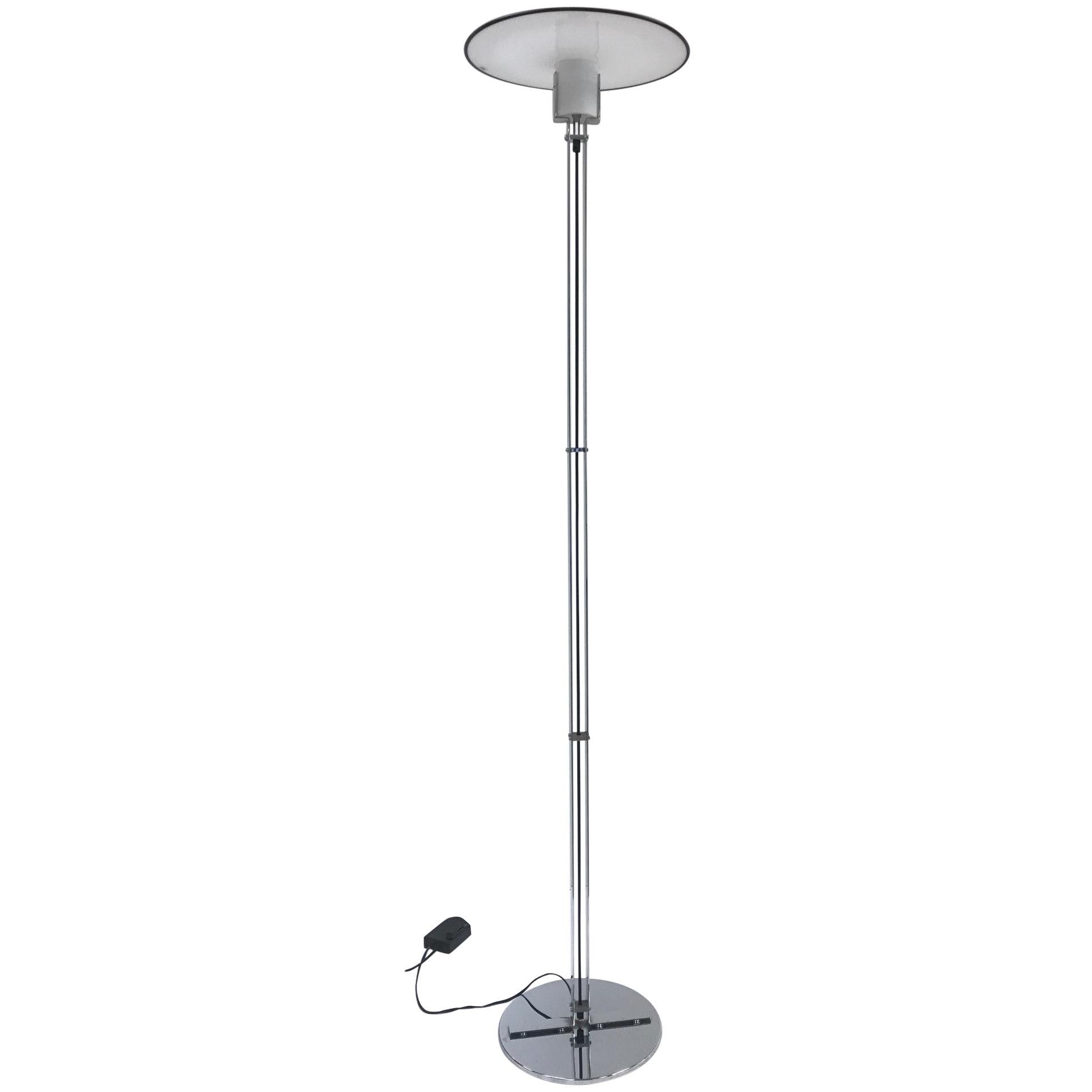 Murano Glass and Chrome Floor Lamp by VeArt For Sale