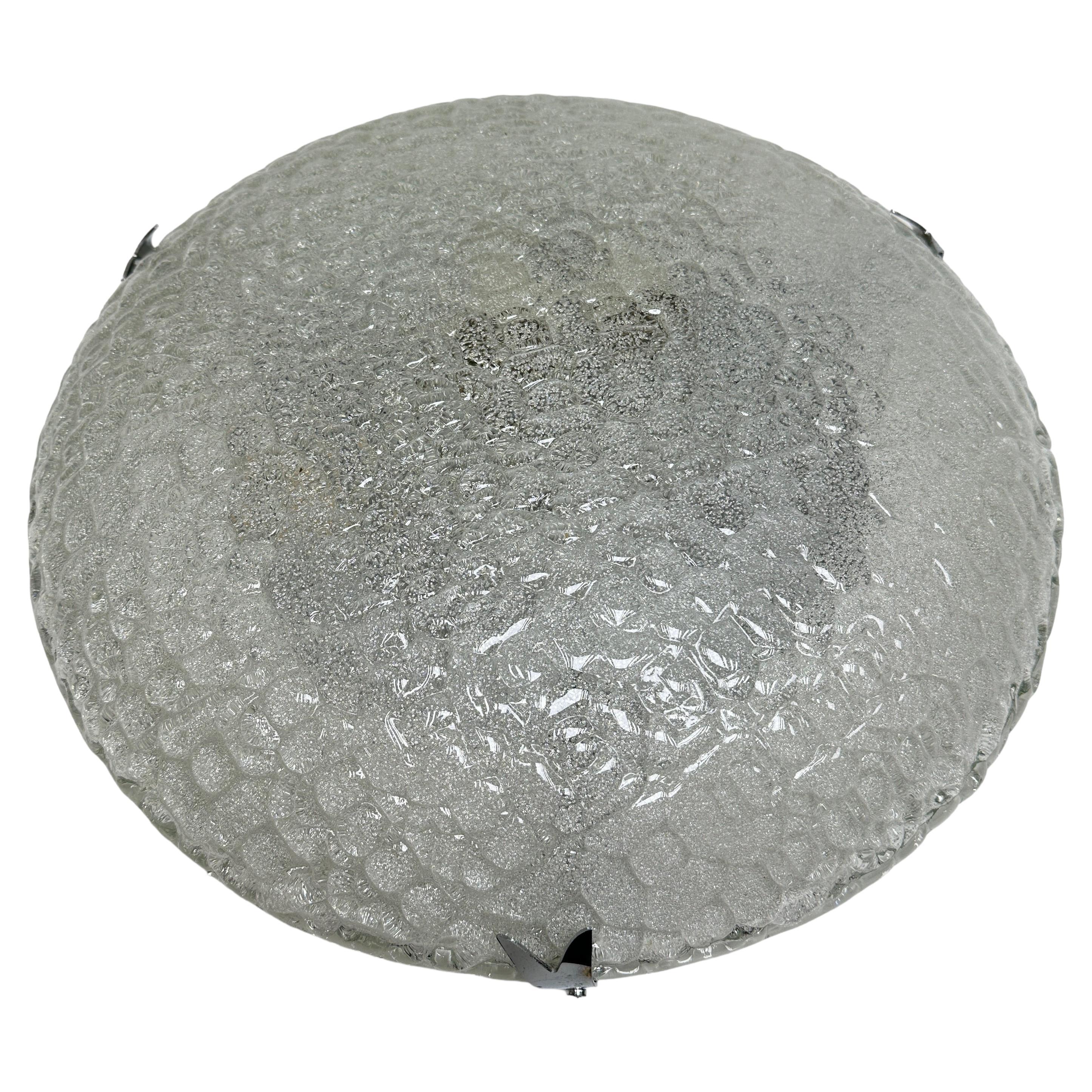 Einbauleuchte aus Muranoglas und Chrom von Hustadt Leuchten Vintage, Deutschland, 1960er Jahre im Angebot