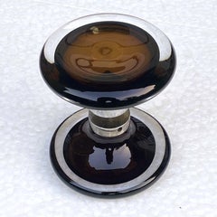 Petites poignées de porte doubles verre de Murano et chrome