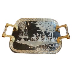 Murano Glass and Gilt Brass Tray