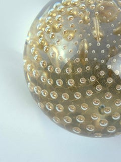 Presse-papier Bullicante en verre de Murano et or par Cenedese, Italie, années 1980
