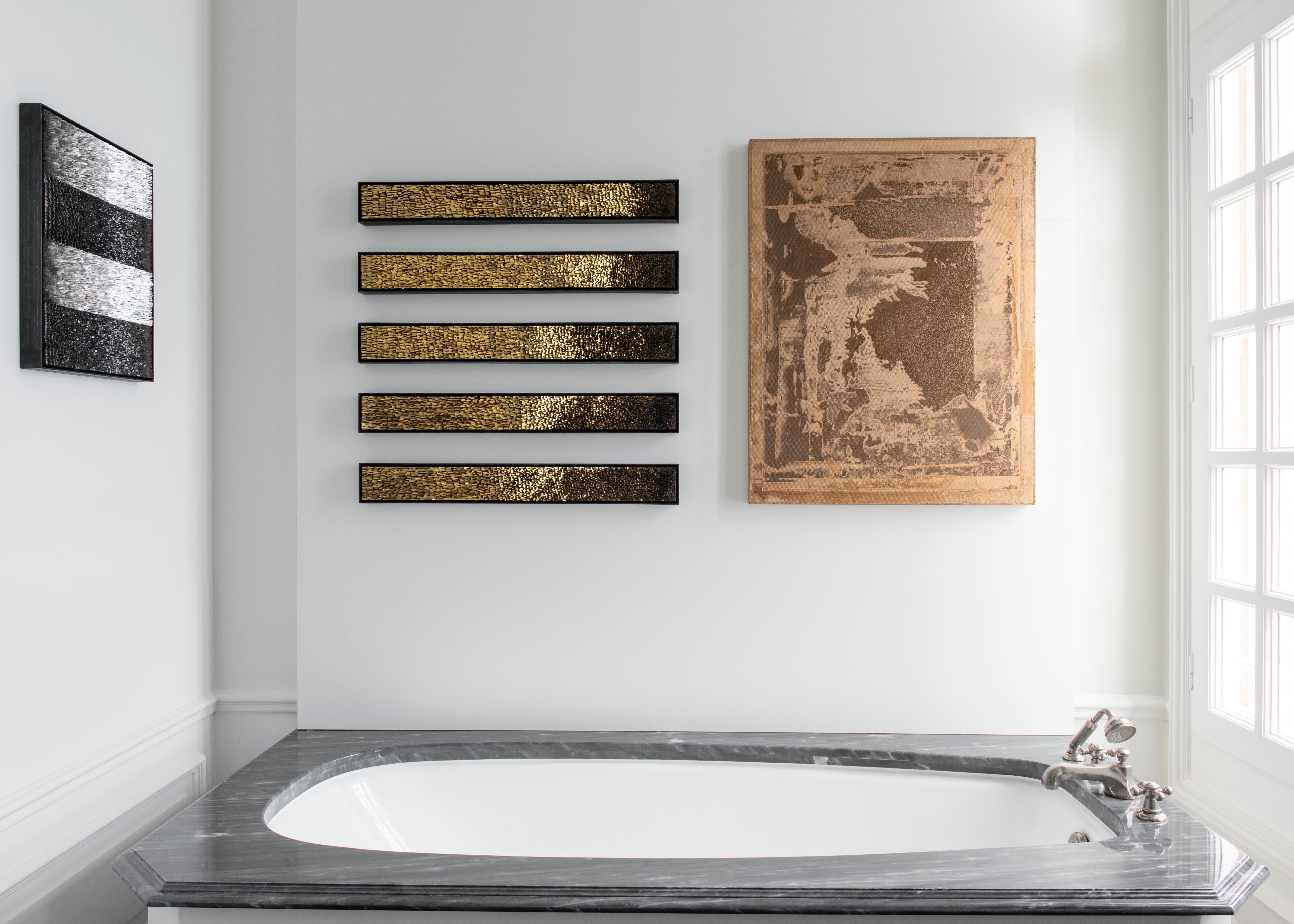 Italian Murano Glass and Gold Leaf Mosaic, Movement Series by Artist Collective CaCO3 For Sale