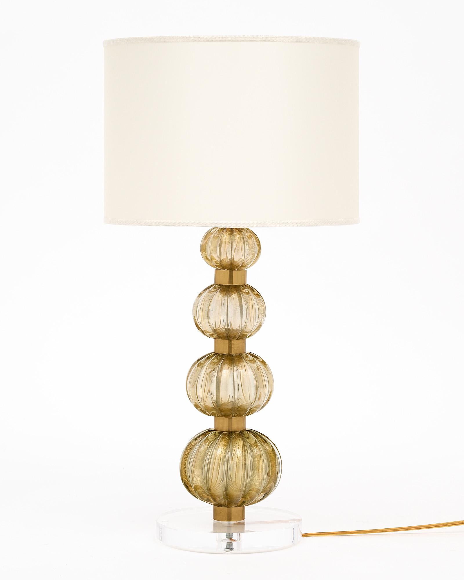 Mid-Century Modern Murano Glass and Lucite Lamps