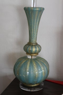 Murano Glass and Lucite Table Lamp Attrib. to Barovier & Toso