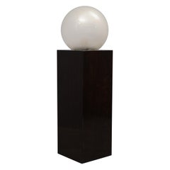 Lampada da terra di metà secolo in vetro di Murano e legno di Macassar, 1970