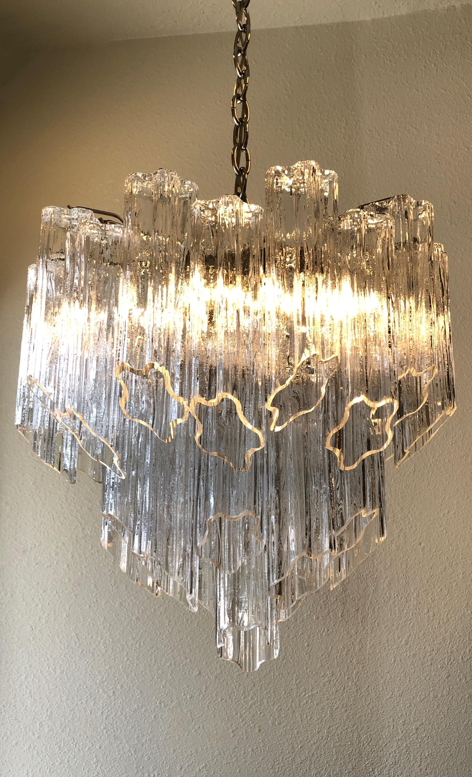 Murano Glass and Nickel Chandelier 1