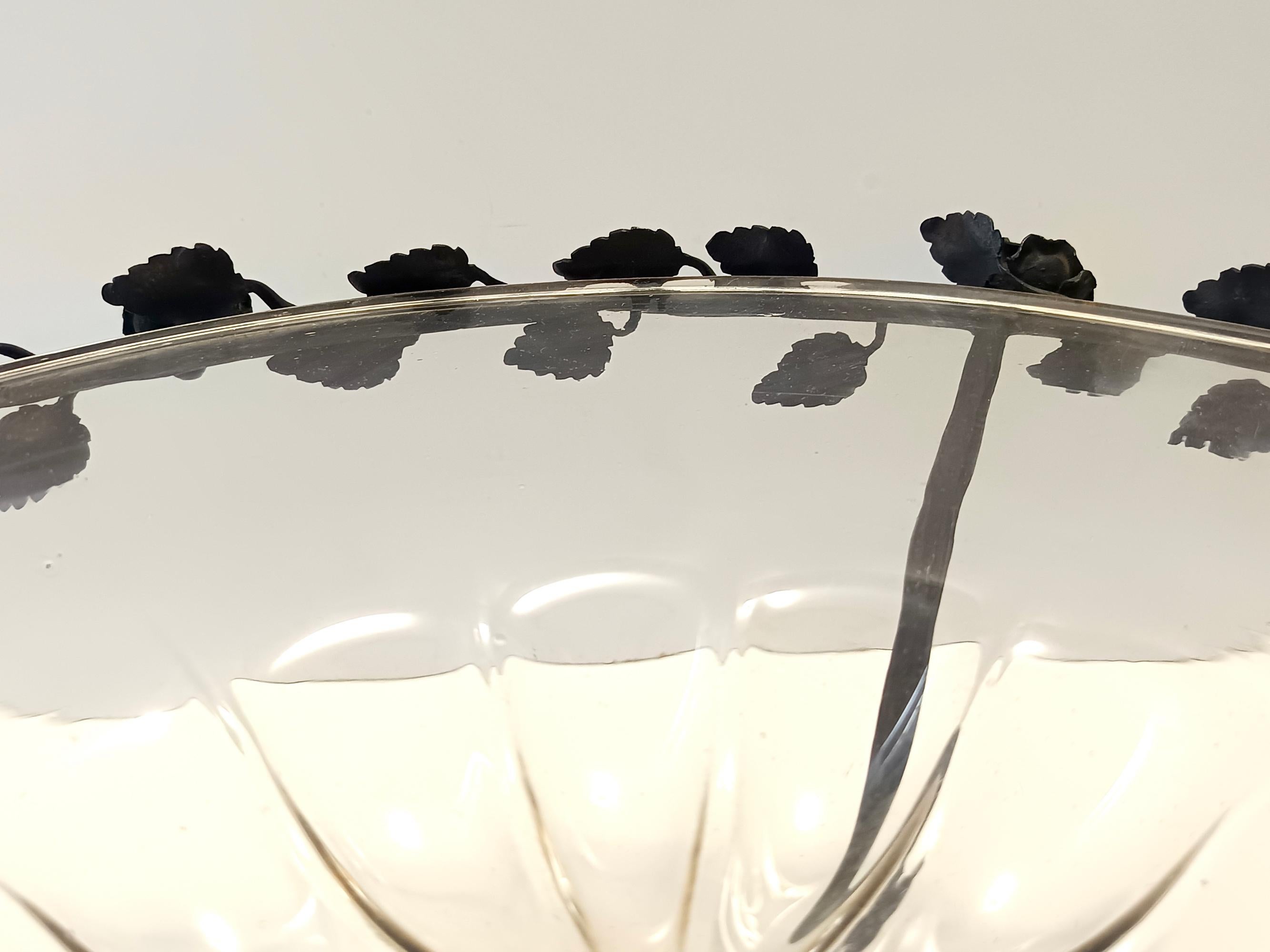 Tortenständer aus Murano-Glas und Schmiedeeisen von Vittorio Zecchin, Italien im Angebot 3