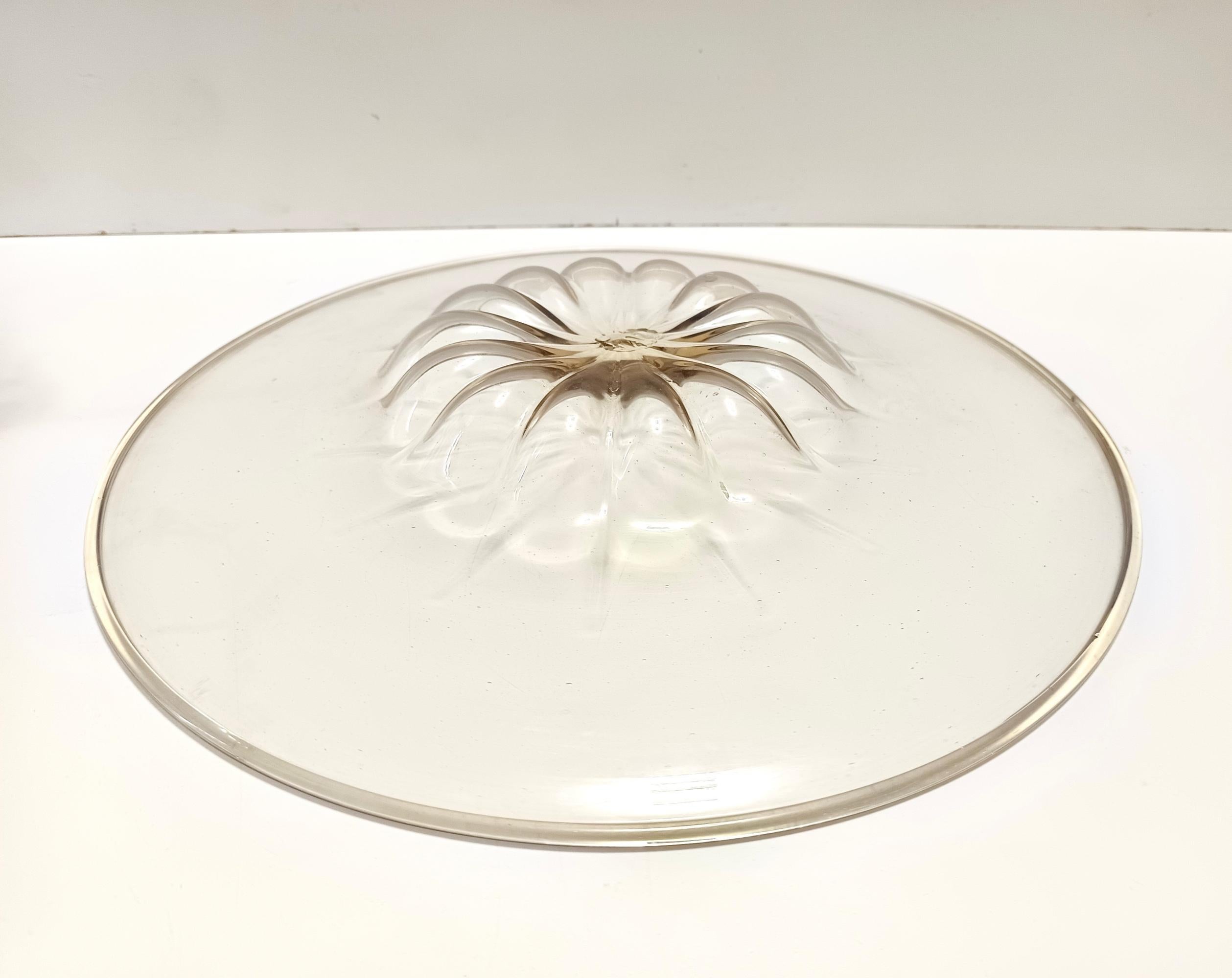 Tortenständer aus Murano-Glas und Schmiedeeisen von Vittorio Zecchin, Italien (Muranoglas) im Angebot
