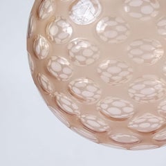 Murano Glass Peach Globe Pendant Chandelier in the Style of Carlo Scarpa