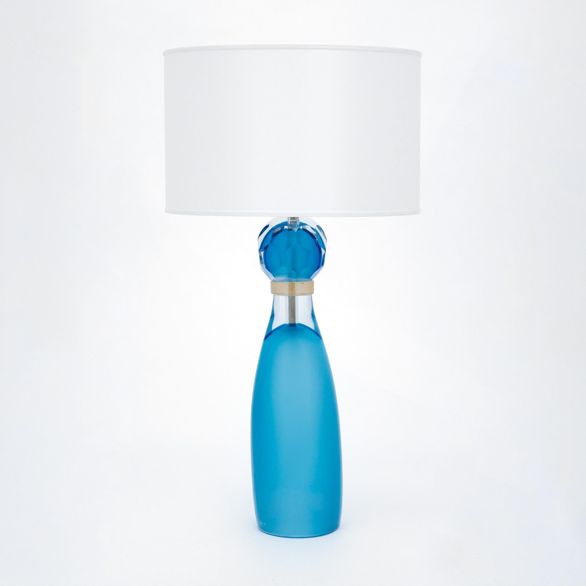 Murano Glass Aqua Blue Lamps For Sale 1