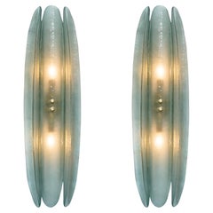 Murano Glass Aqua Paneled Sconces