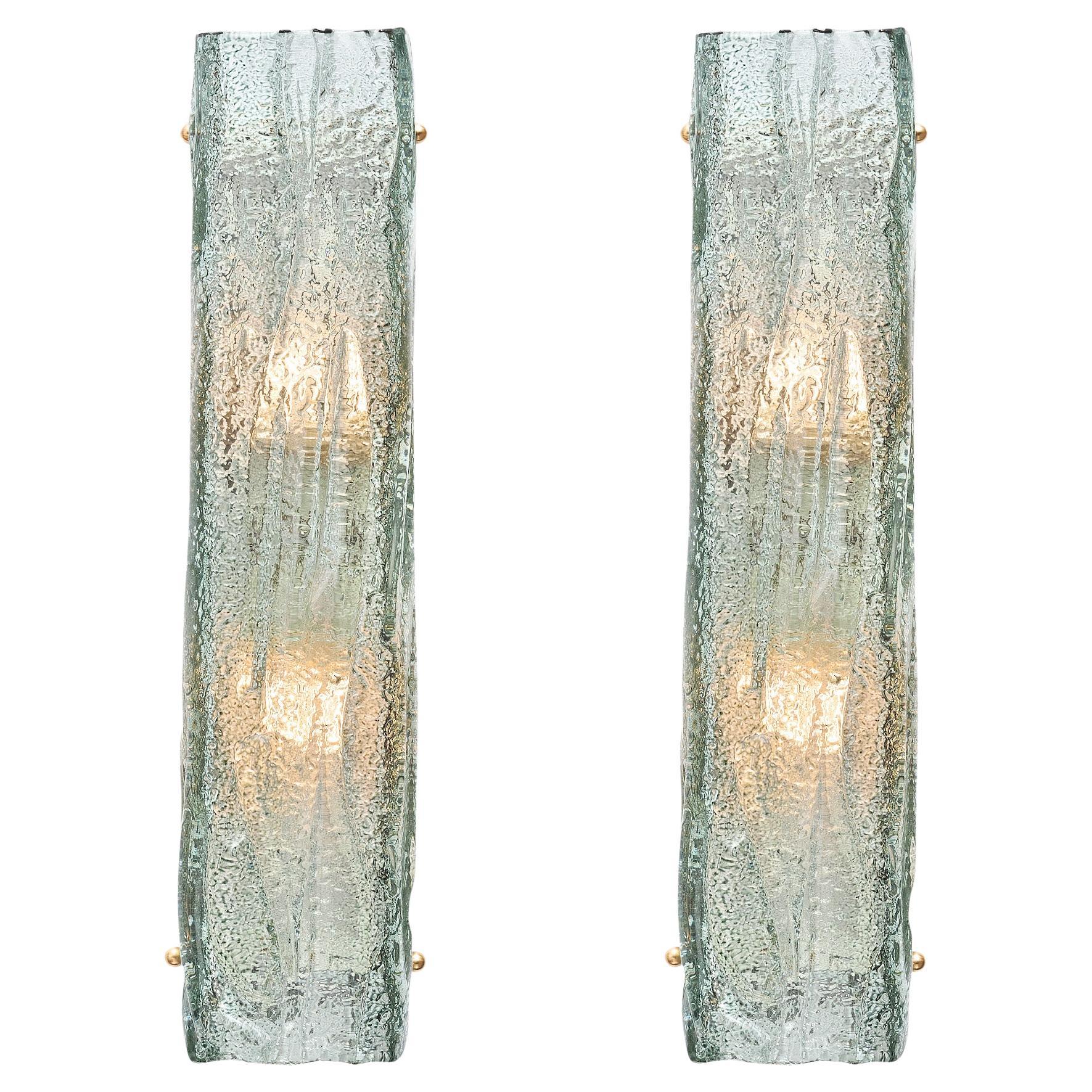 Murano Glass Aqua Sconces by Mazzega