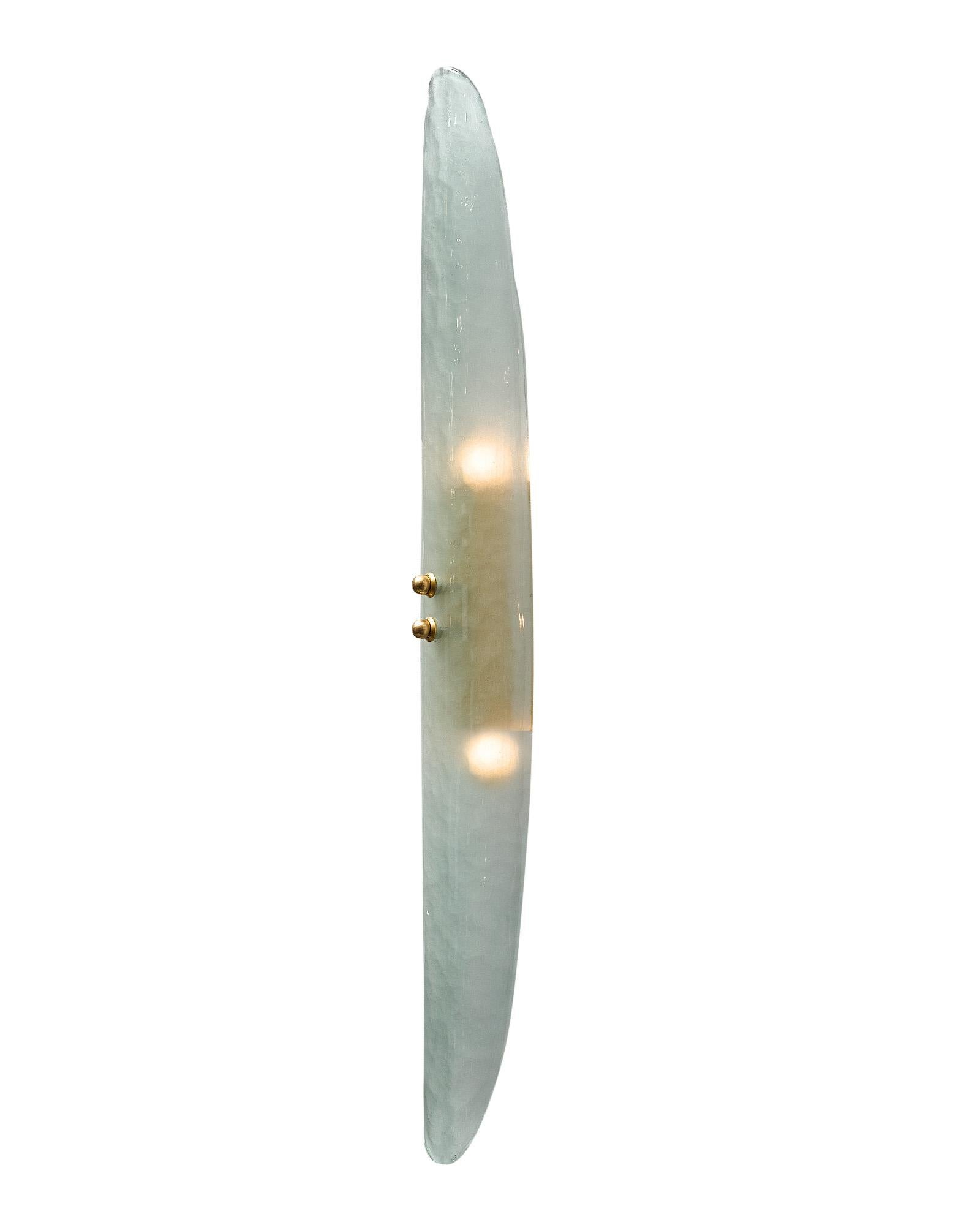 Apliques de un solo panel de cristal de Murano Aqua en Nuevo estado para la venta en Austin, TX