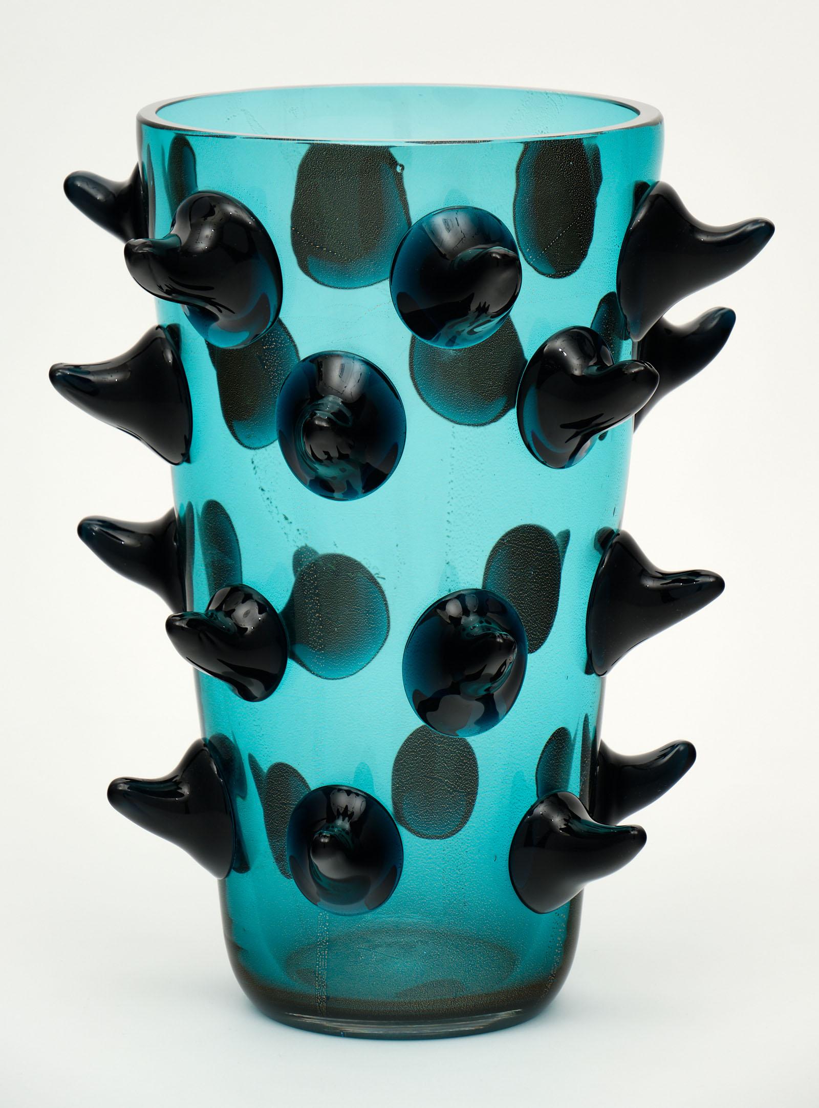 Murano Glass Aqua Vases by Costantini In Excellent Condition In Austin, TX