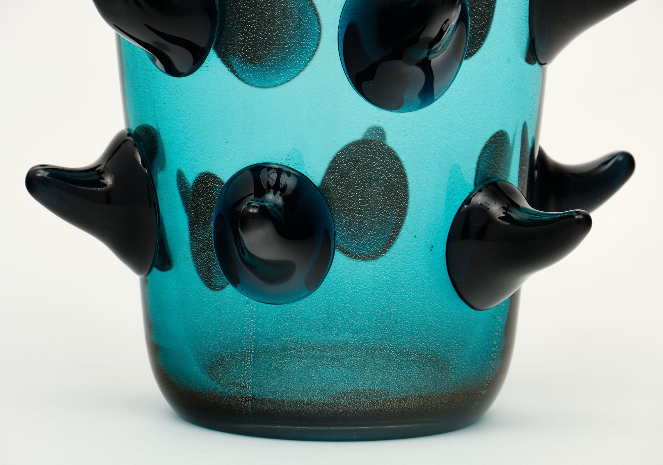 Murano Glass Aqua Vases by Costantini 1