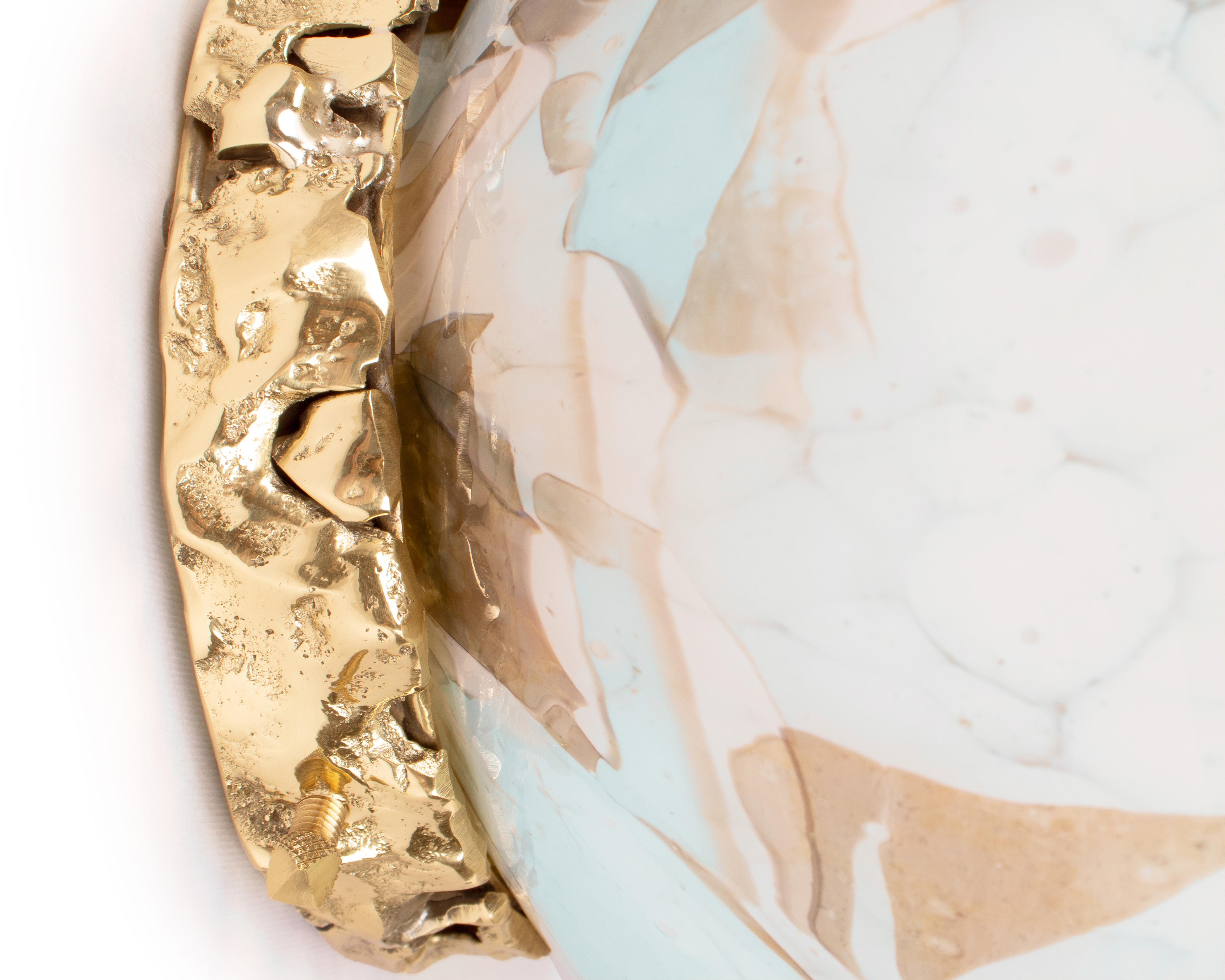 Italian Murano Glass Aquamarine Crown Wall Lamp by Stories of Italy For Sale