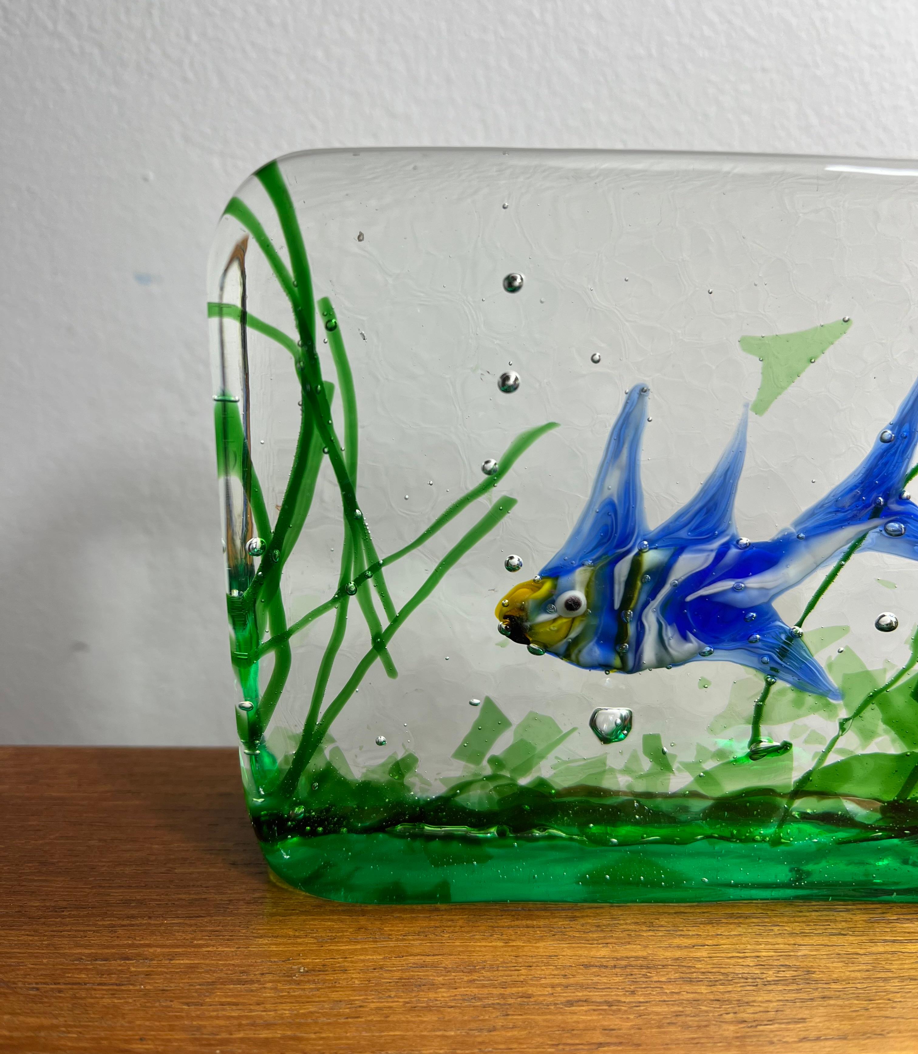 Bloc aquarium en verre de Murano par Alfredo Barbini pour Cenedese, années 1950 en vente 2