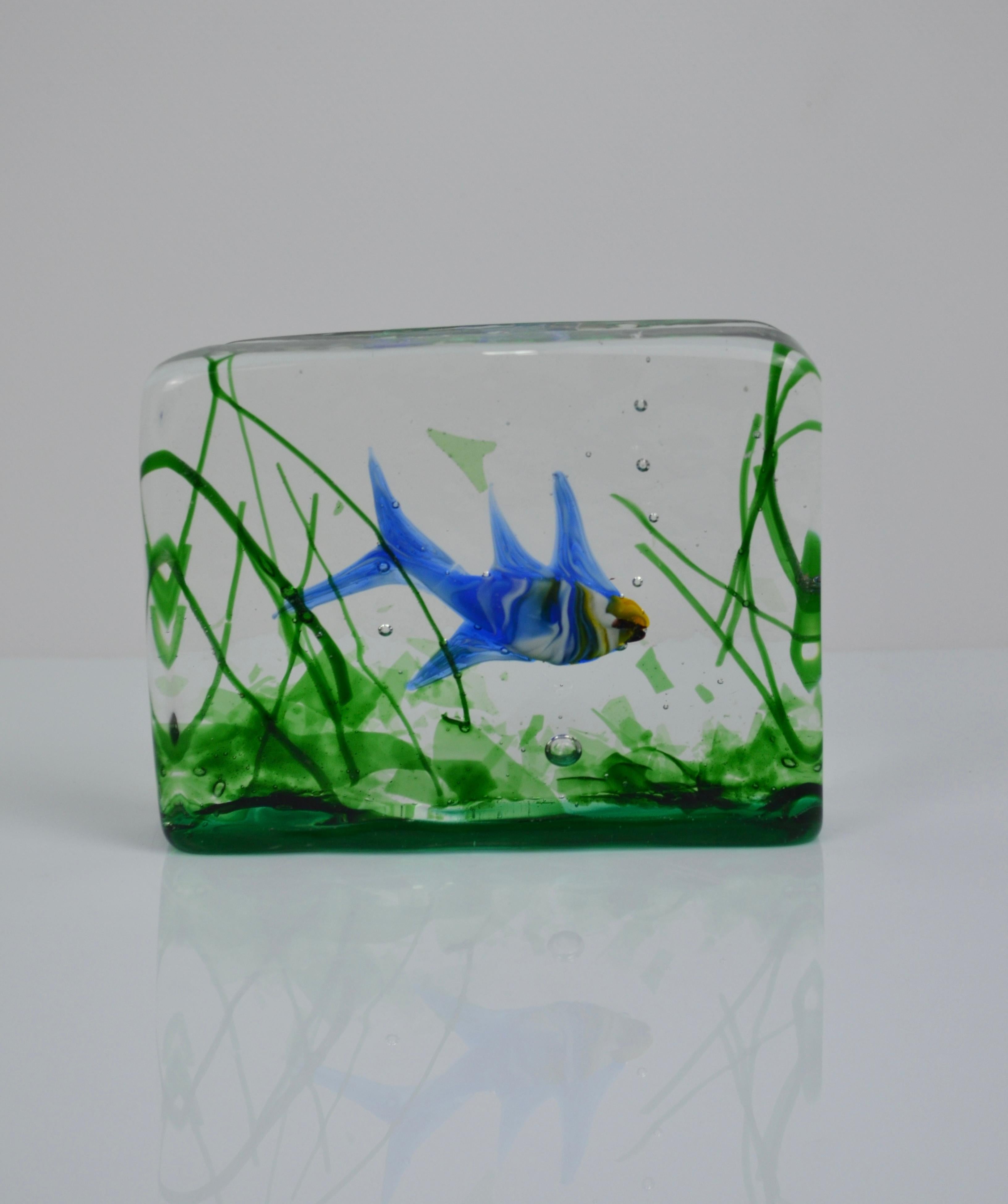 Aquariumblock aus Murano-Glas von Alfredo Barbini für Cenedese, 1950er Jahre im Angebot 3