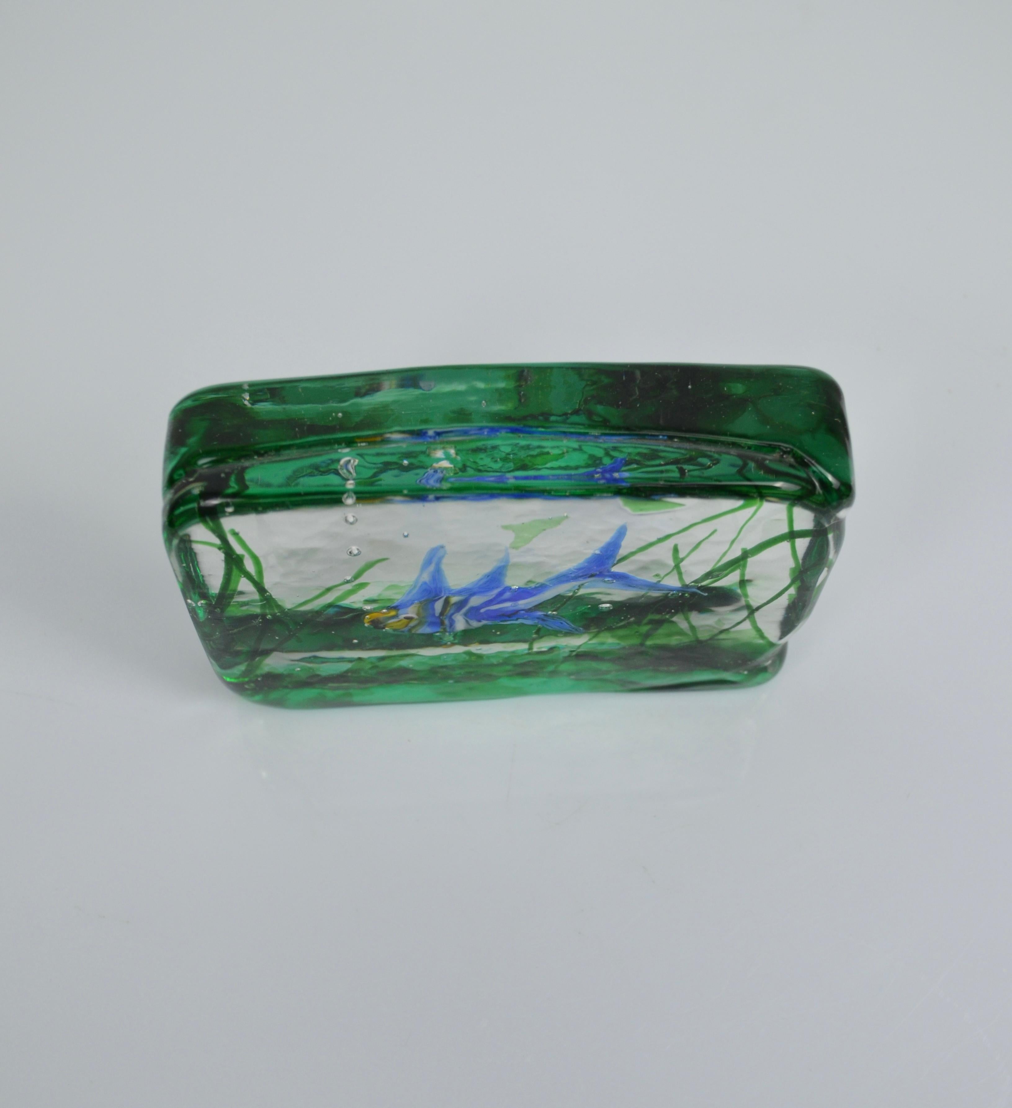 Aquariumblock aus Murano-Glas von Alfredo Barbini für Cenedese, 1950er Jahre im Angebot 4